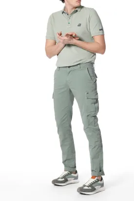 Chile pantalone cargo uomo in twill di cotone stretch extra slim fit ①