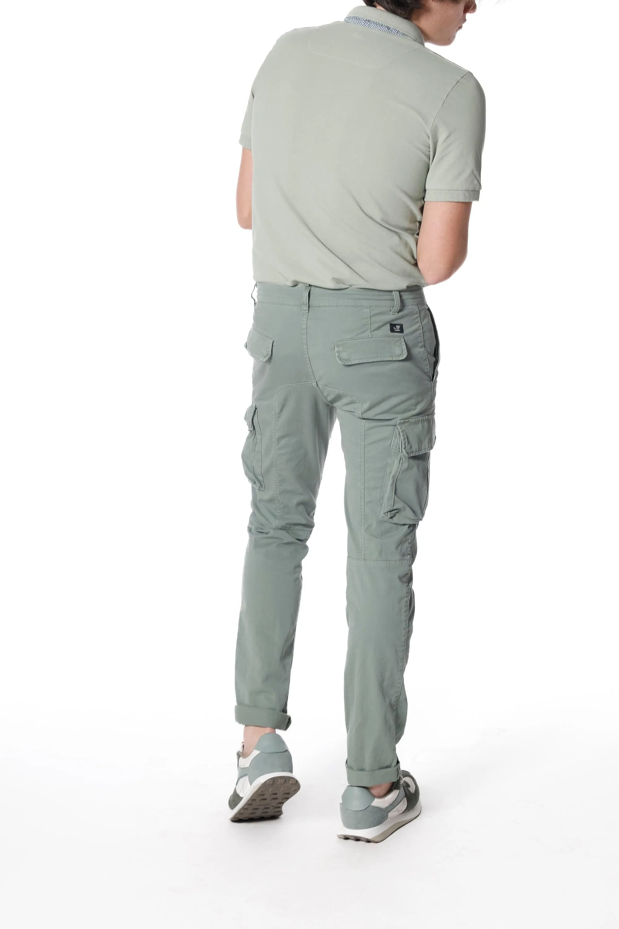 Chile pantalone cargo uomo in twill di cotone stretch extra slim fit ①