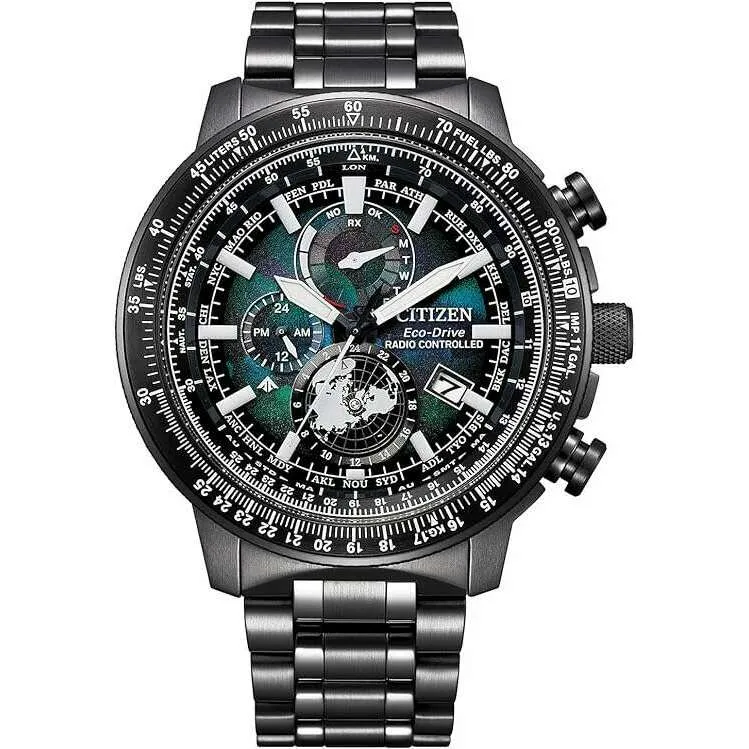 CITIZEN PROMASTER LAYERS OF TIME ECO DRIVE RADIO SOLAR BLACK MEN WATCH (10000 LIMITED) BY3005-56E