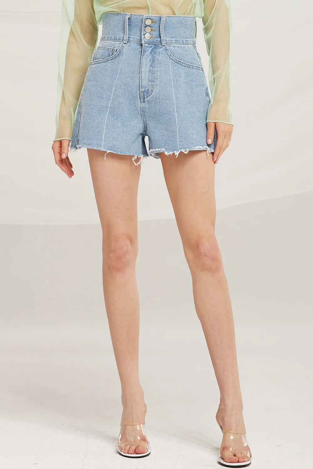 Clara High Waist Denim Shorts