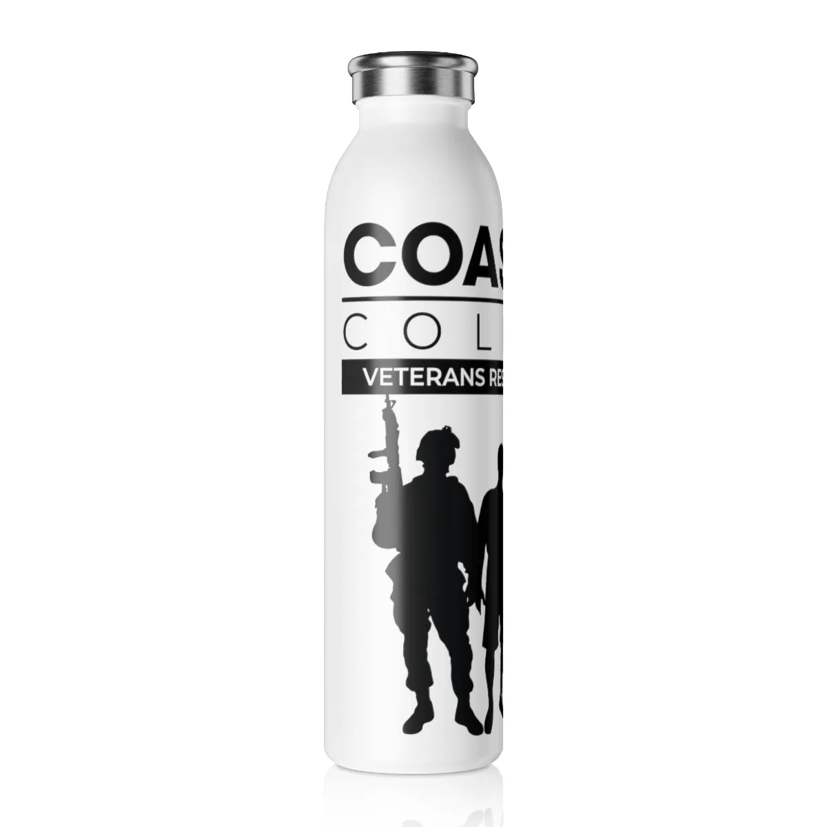 Coastline Veterans Resource Center Slim Water Bottle