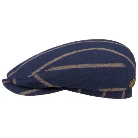 Contrast Stripes Wool Flat Cap by Stetson