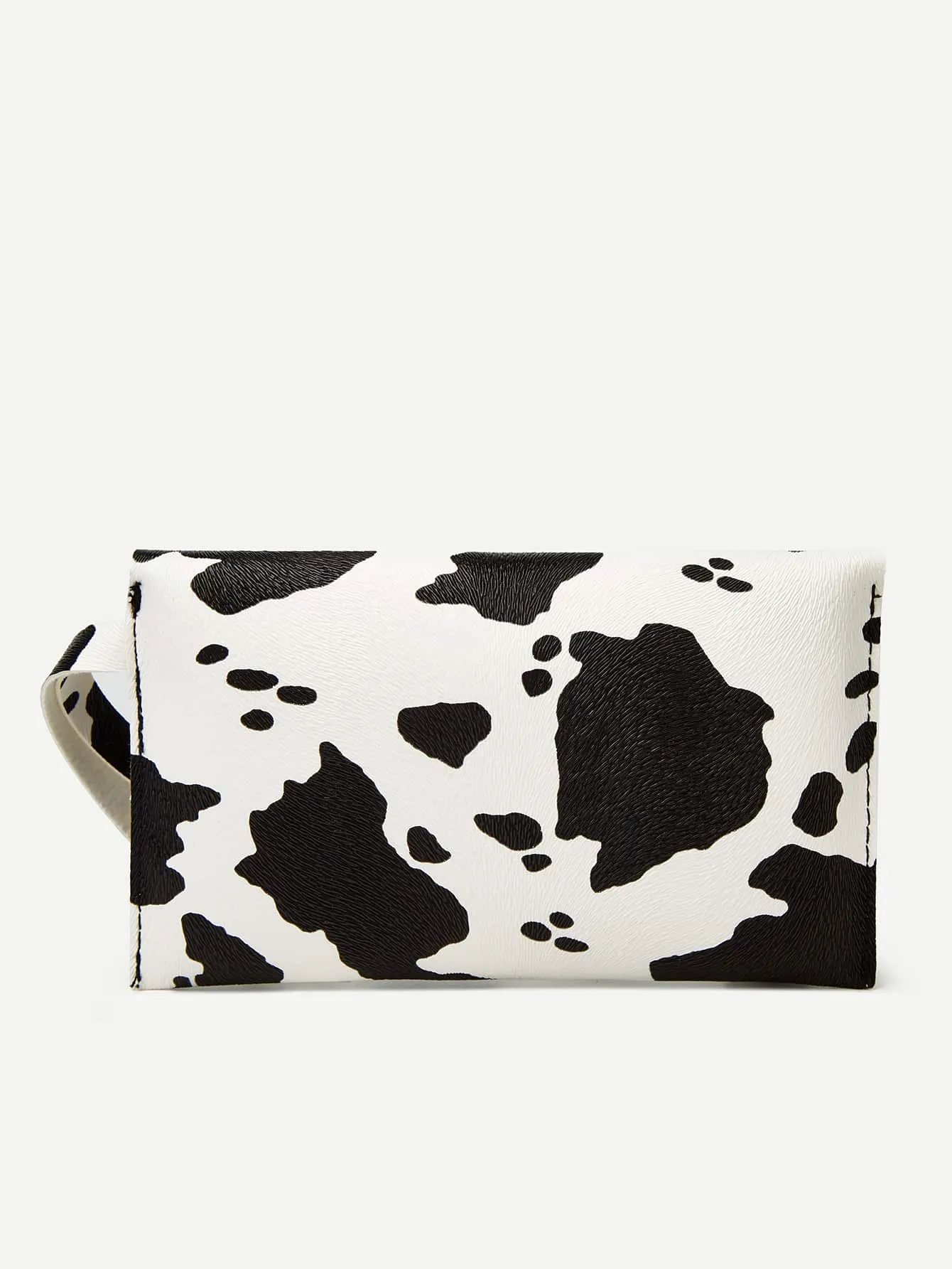 Cow Pattern Flap Clutch Bag