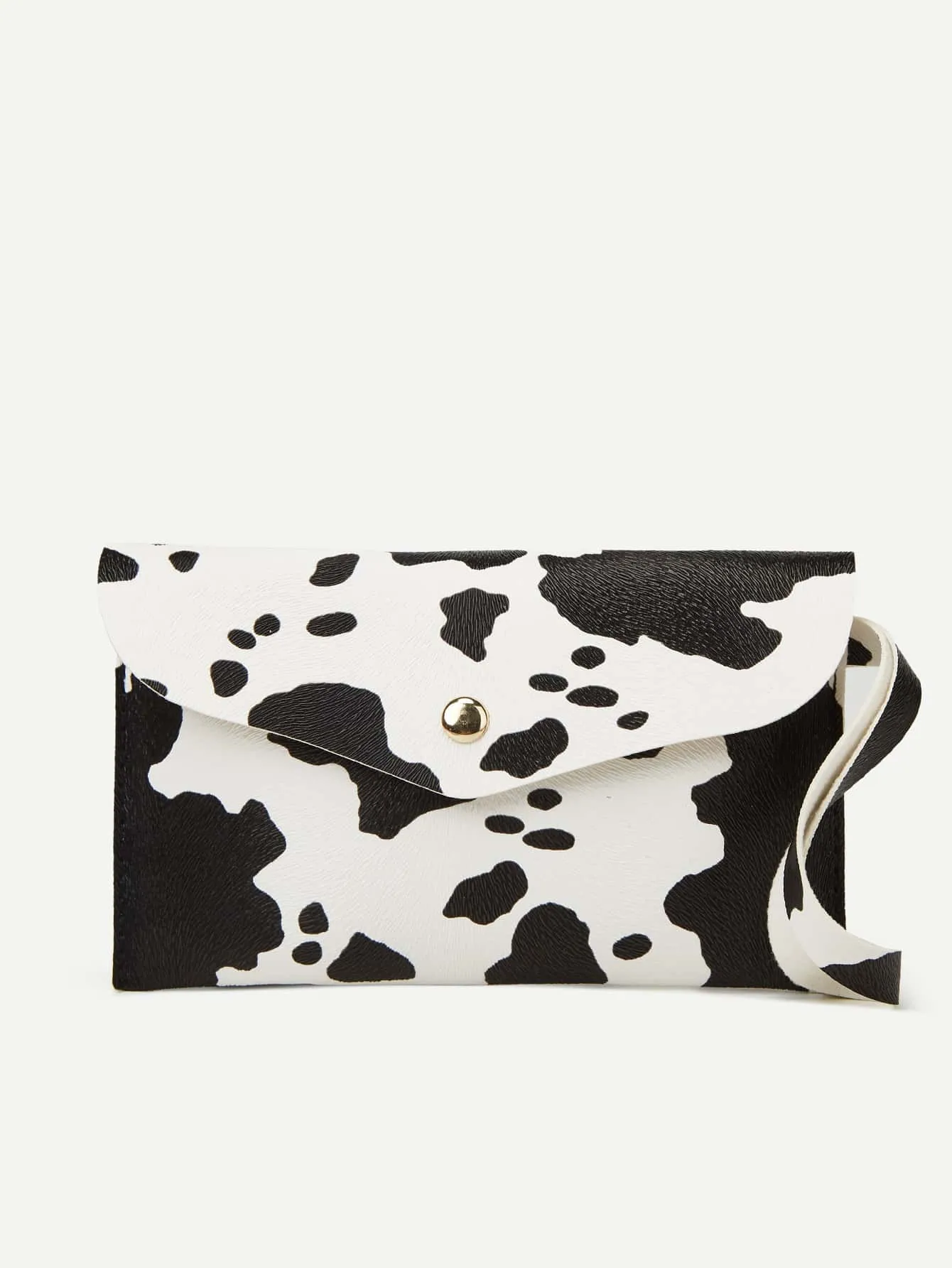 Cow Pattern Flap Clutch Bag