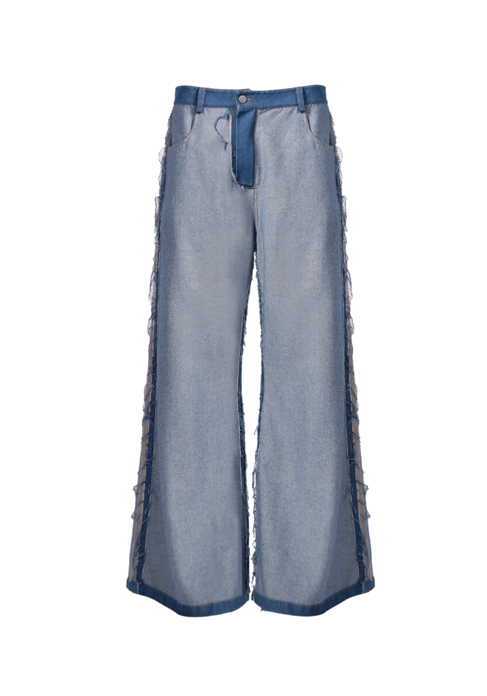 Deconstructed Side Seam Patchwork Jeans