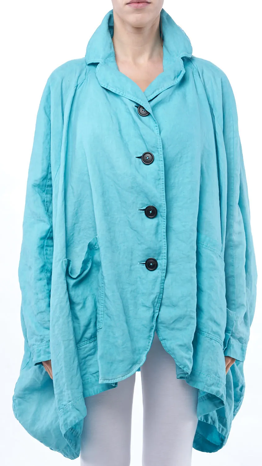 DIP-2411110-440 Linen dropside jacket aqua