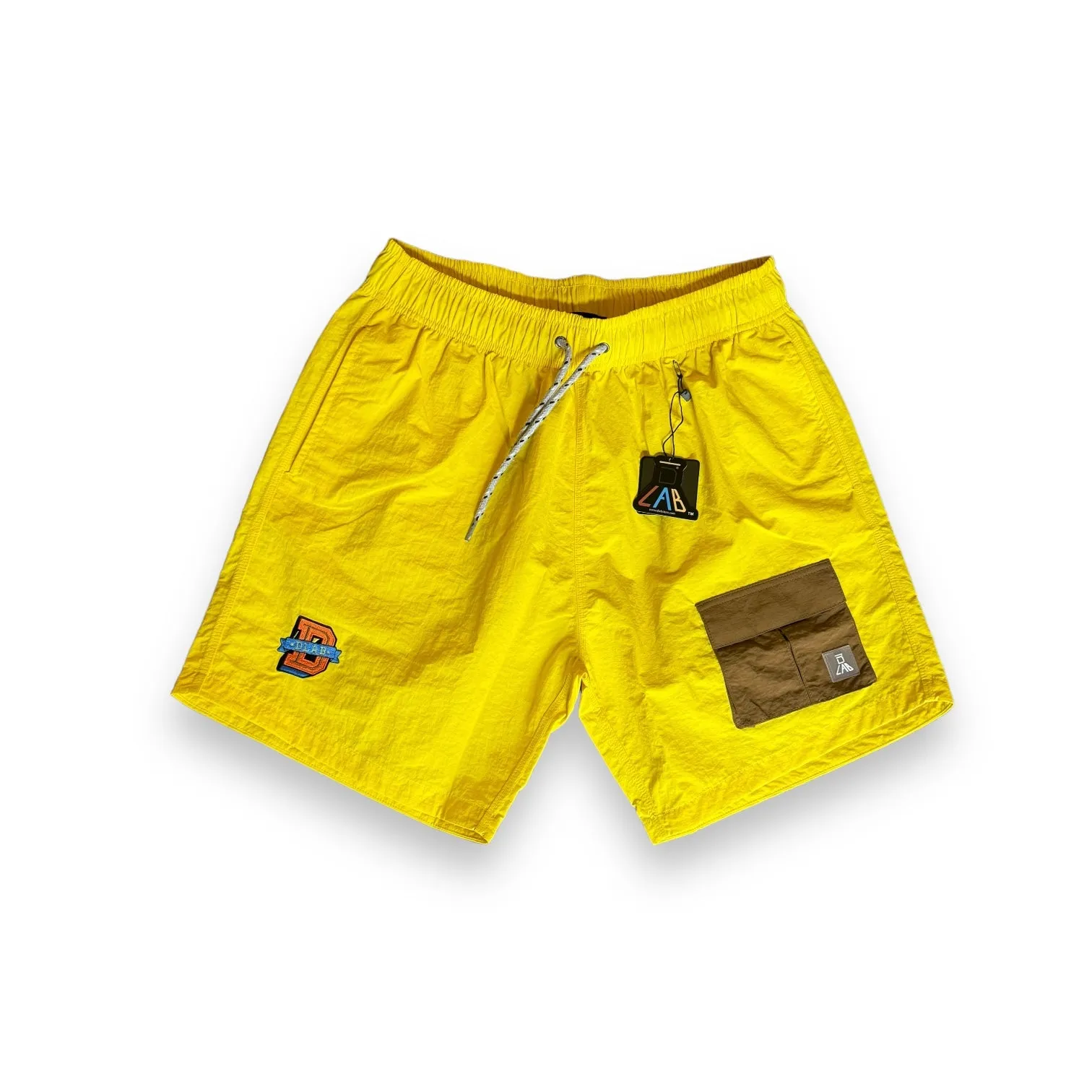 DLAB Hybrid Shorts Yellow with Brown Pocket