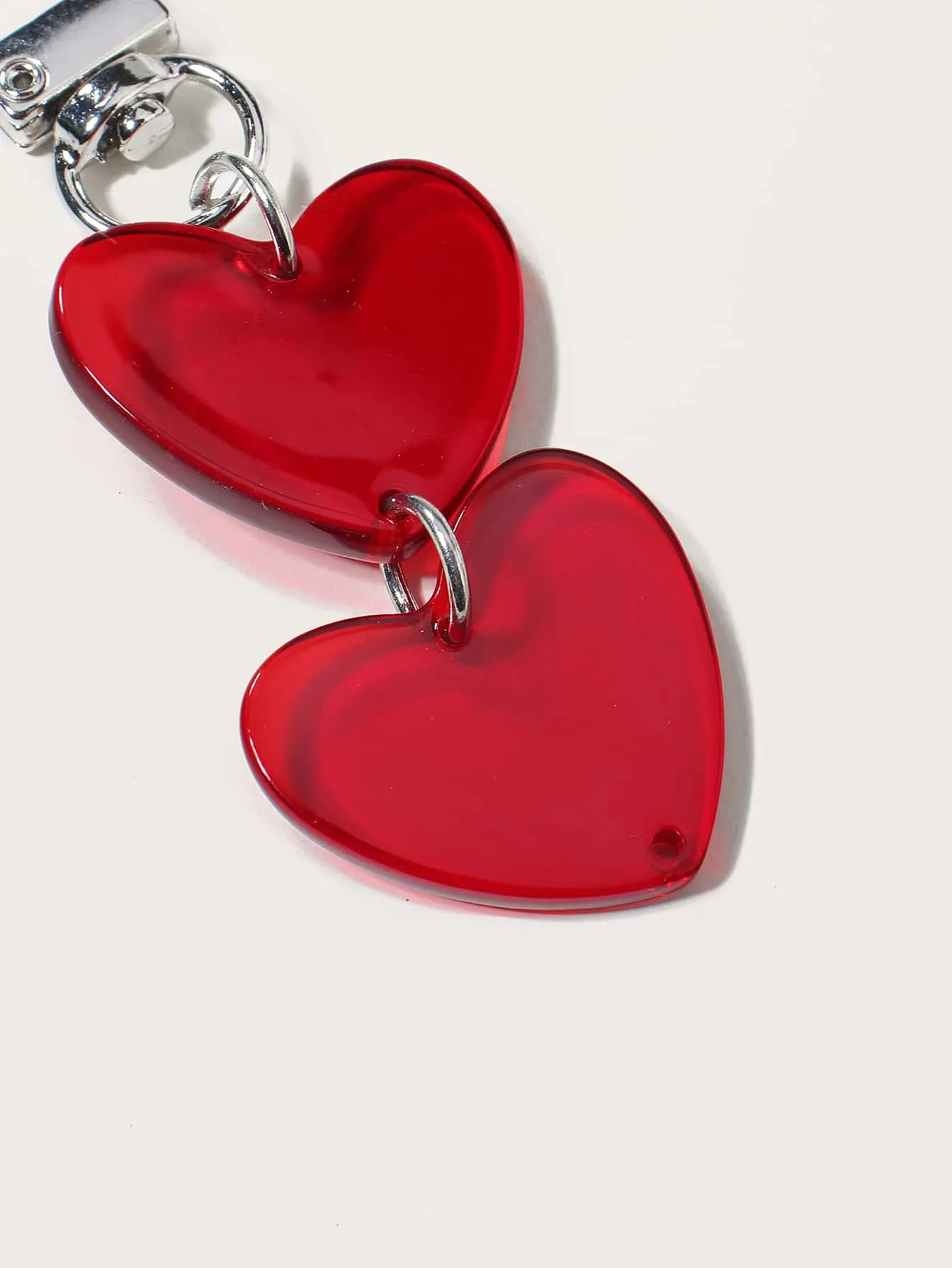 Double Heart Design Bag Charm