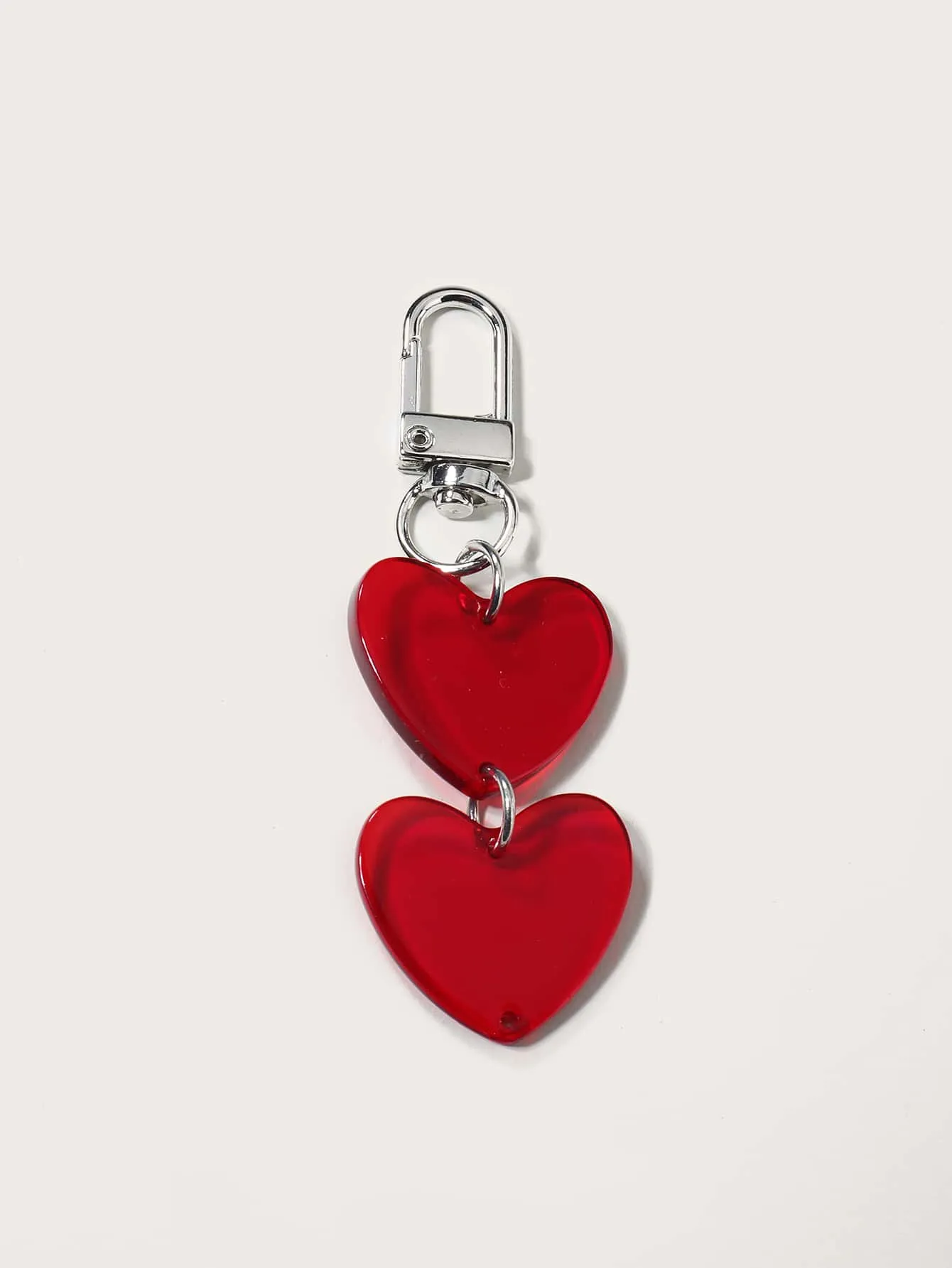 Double Heart Design Bag Charm