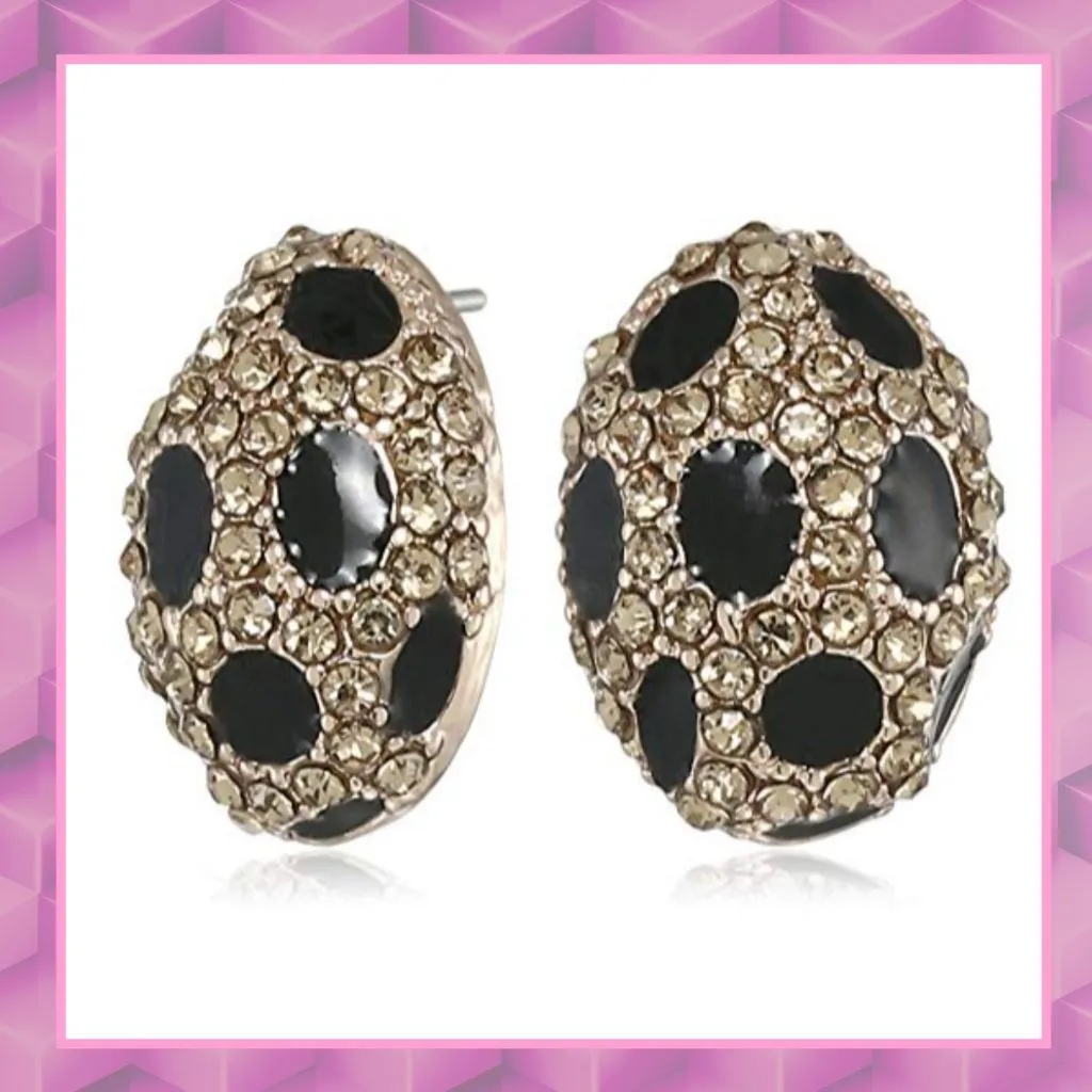 Estele Gold Plated Black beauty stone studs for fashionable and trendy women