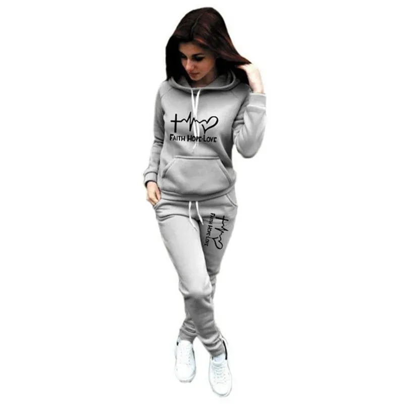 Womens Faith Hope Love Hoodie and Pants Set for Ultimate Comfort and Style