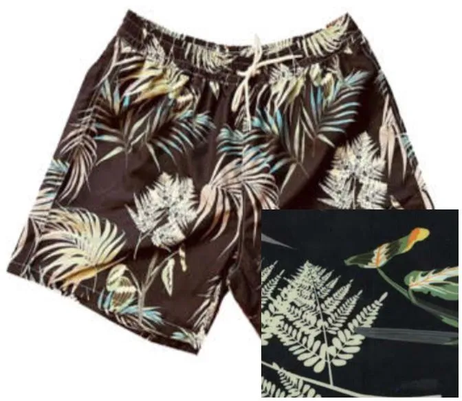 Falcon Bay Big Men's Leaves Patterned Swim Short