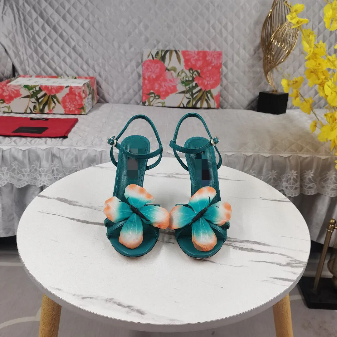 Fashionkova shoes Color Matching Butterfly Jewelry Catwalk High Heel Shoes 2024 New Luxury Fashion Trendy Sexy Summer High Heel Sandals