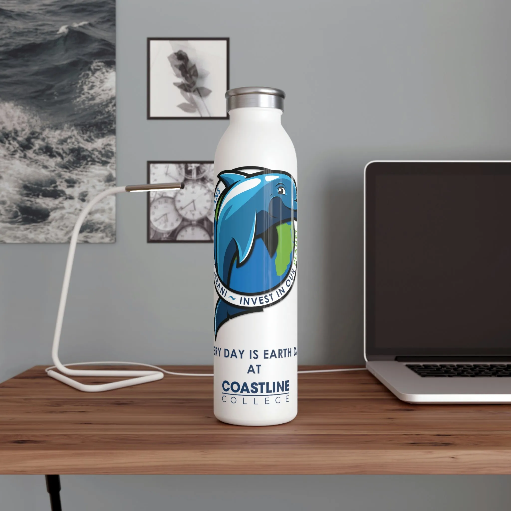 Fin Invest In Our Oceans Slim Water Bottle