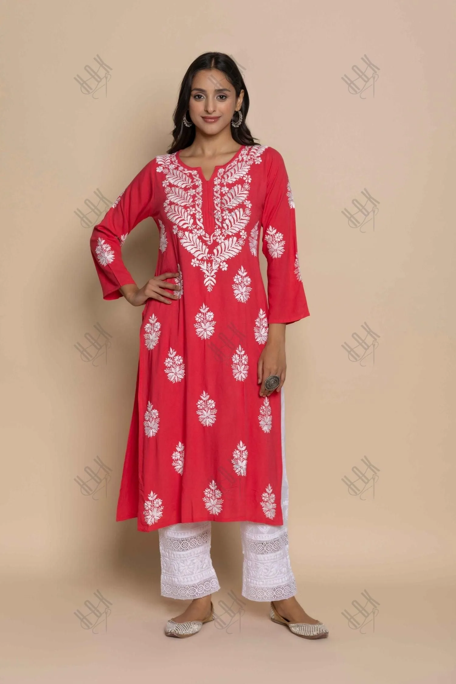 Fizaa chikankari Kurta in Red