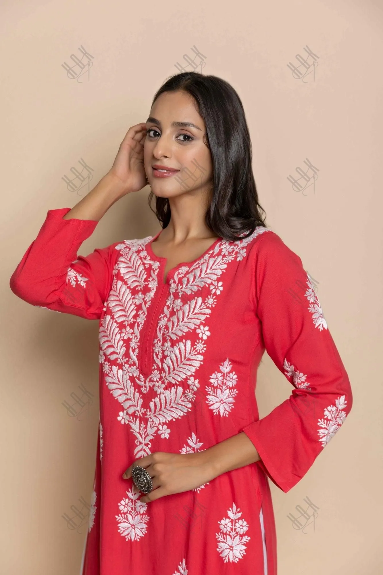 Fizaa chikankari Kurta in Red