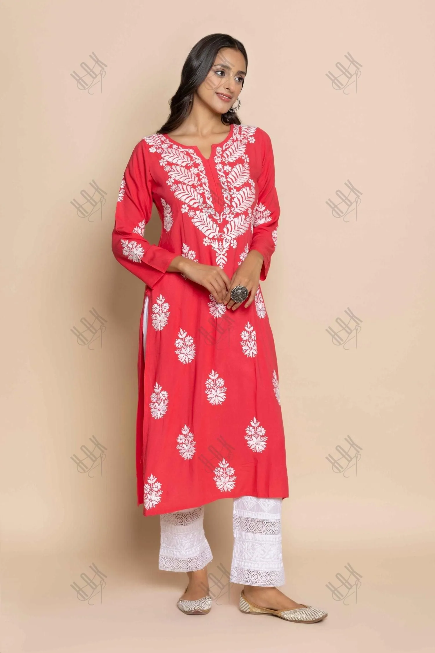 Fizaa chikankari Kurta in Red