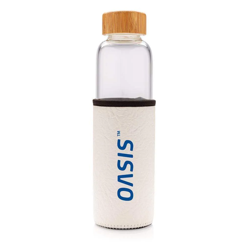 Glass bottle with textured PU sleeve