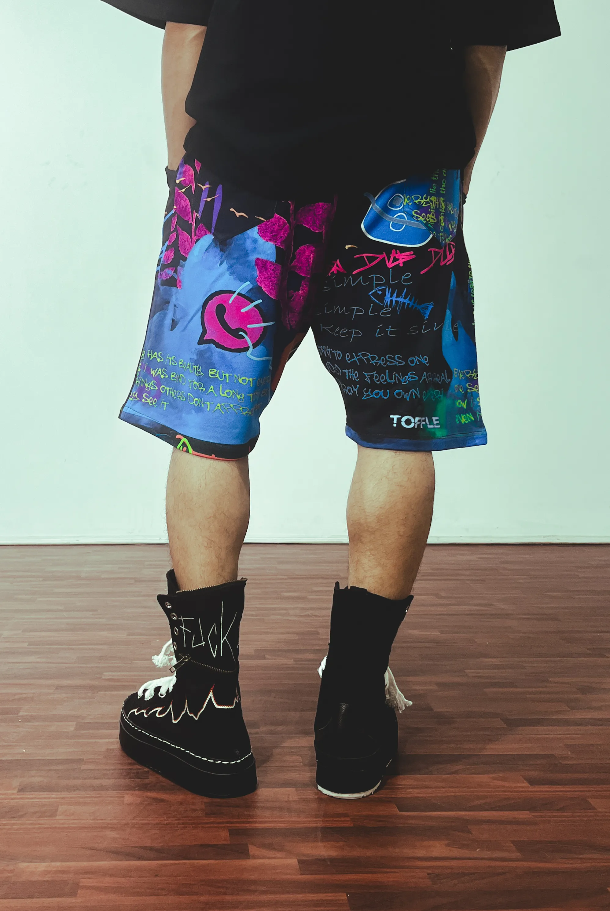 Graffiti Black Shorts