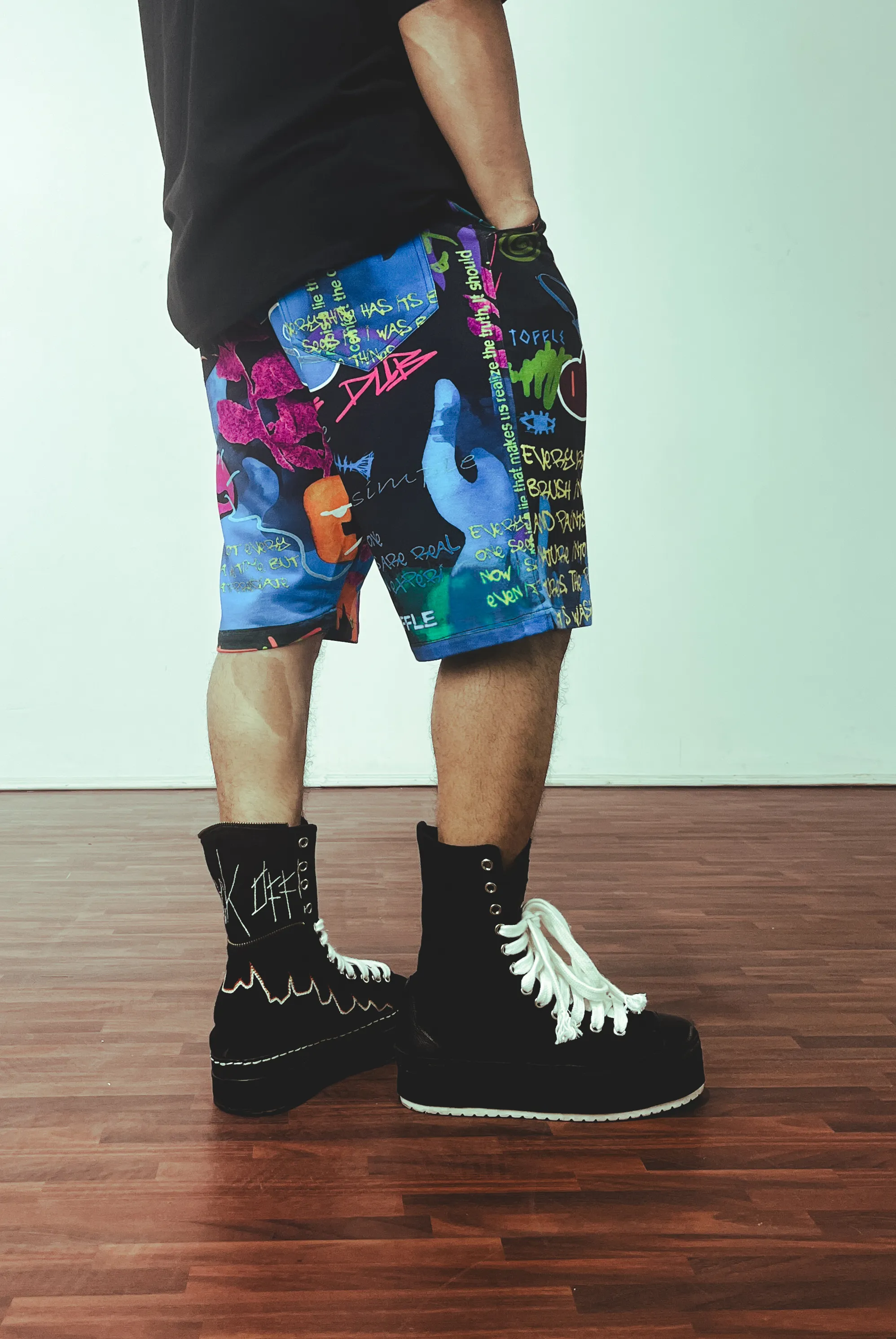 Graffiti Black Shorts