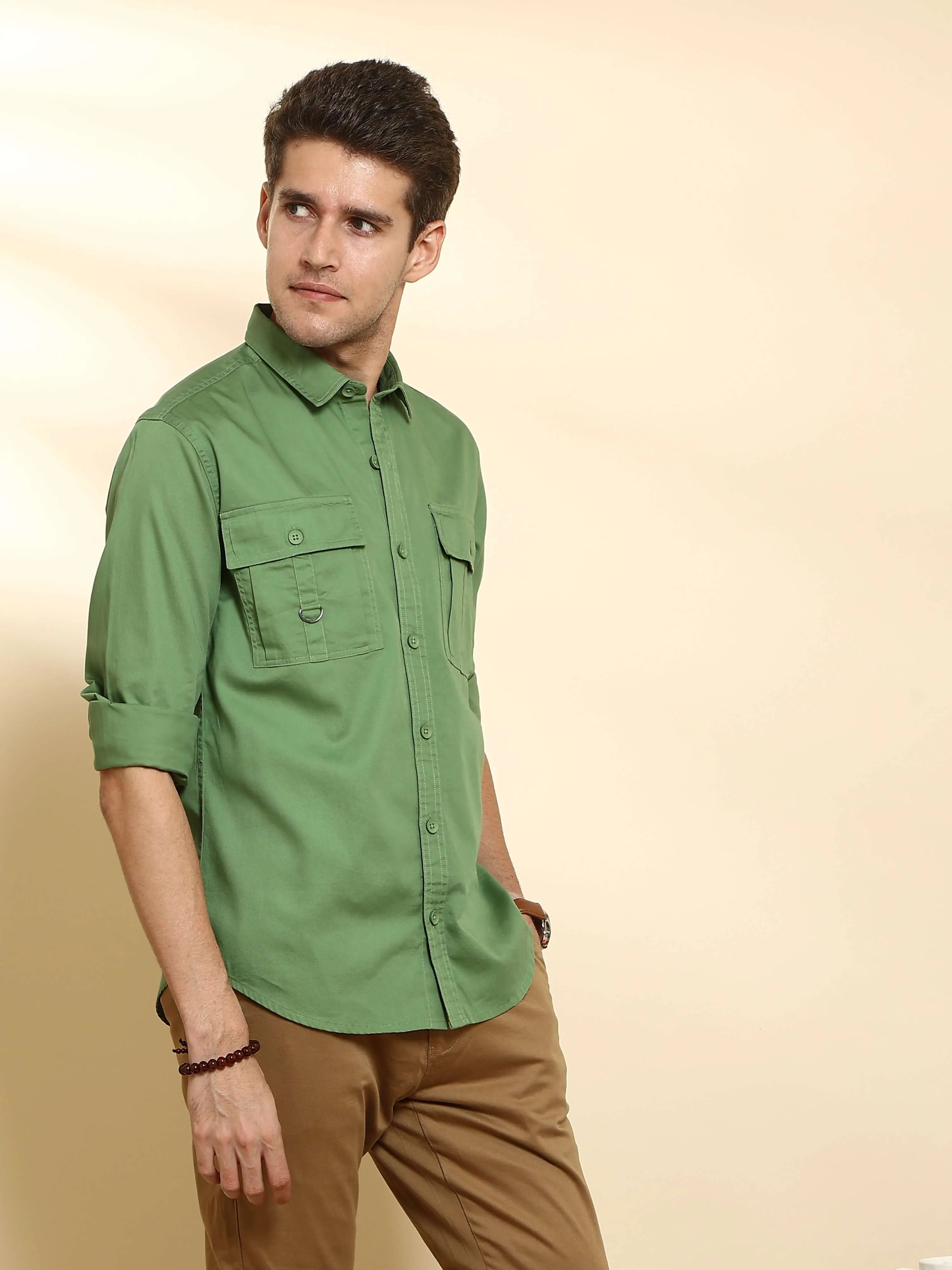 Green Cargo casual full sleeve shirt