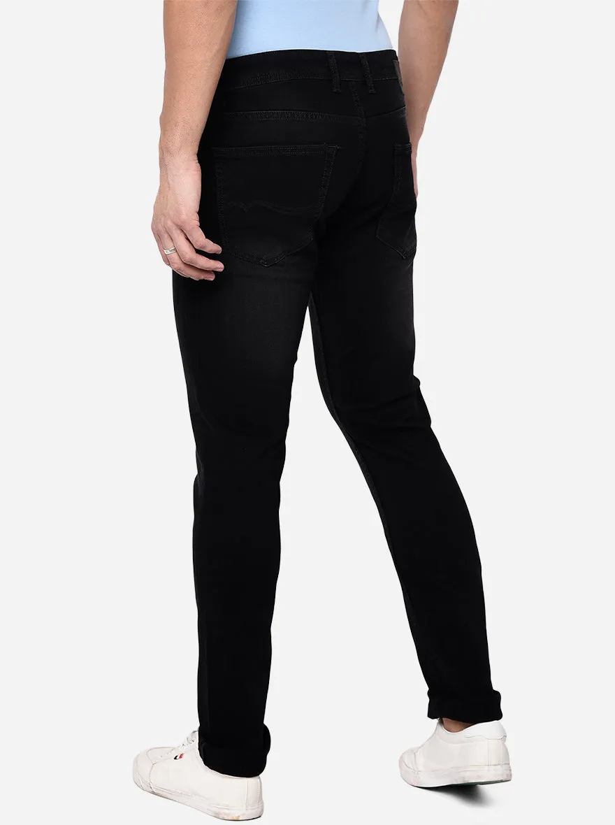 Greyish Black Washed Narrow Fit Jeans | Greenfibre