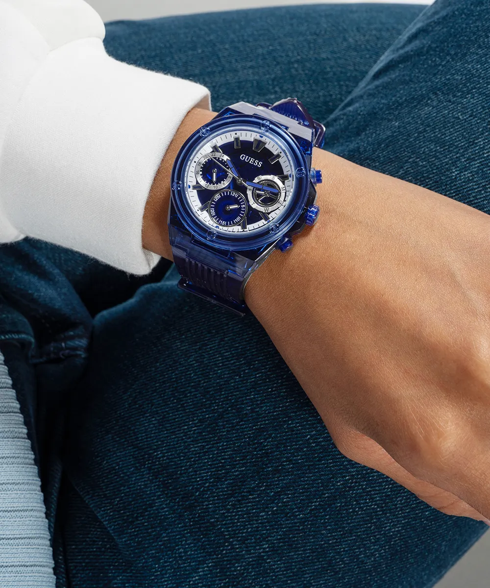 GUESS Eco-Friendly Blue Bio-Based Multi-function Watch