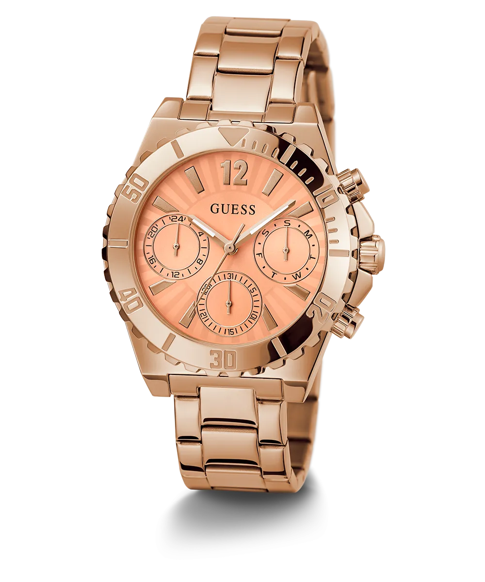 GUESS Ladies Rose Gold Tone Multi-function Watch