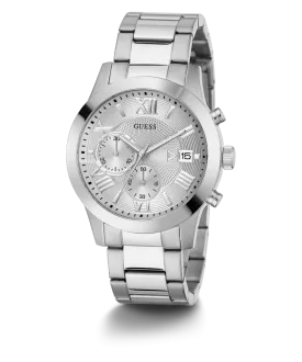 GUESS Mens Silver Tone Chronograph Watch