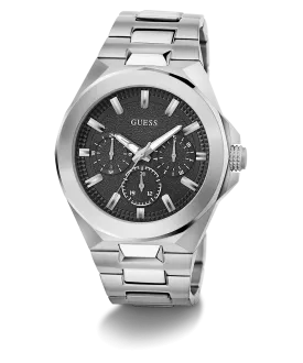 GUESS Mens Silver Tone Multi-function Watch