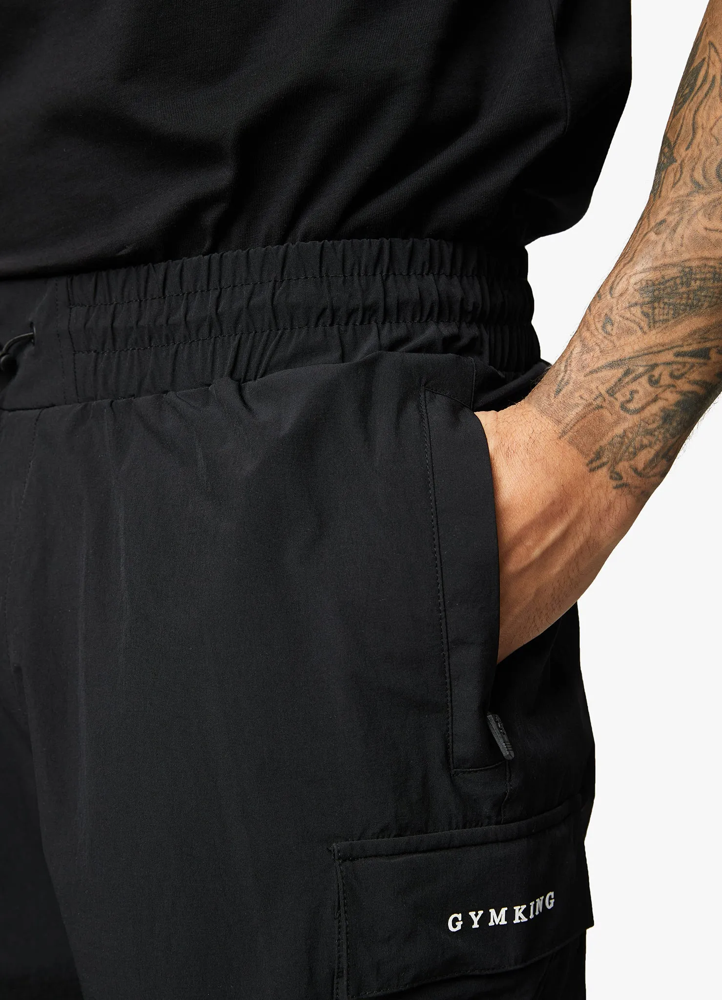 Gym King Utility Woven Cargo Short - Black