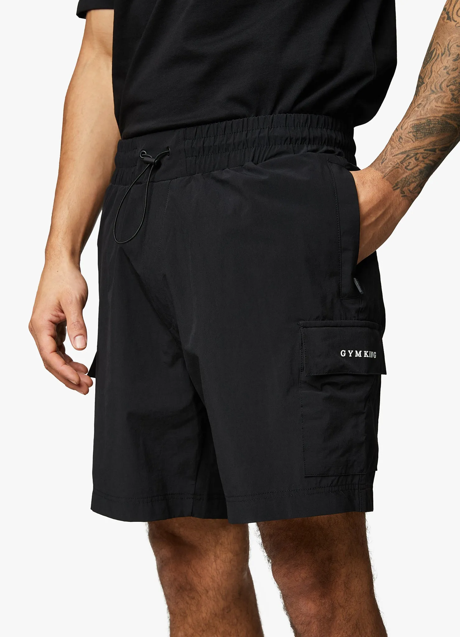 Gym King Utility Woven Cargo Short - Black