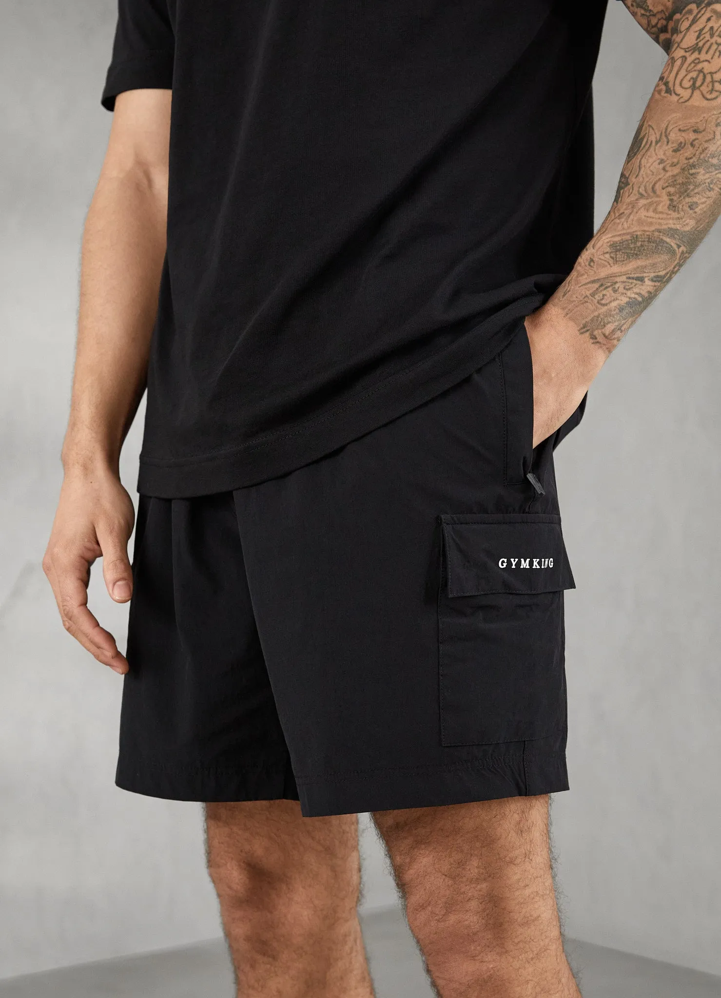 Gym King Utility Woven Cargo Short - Black