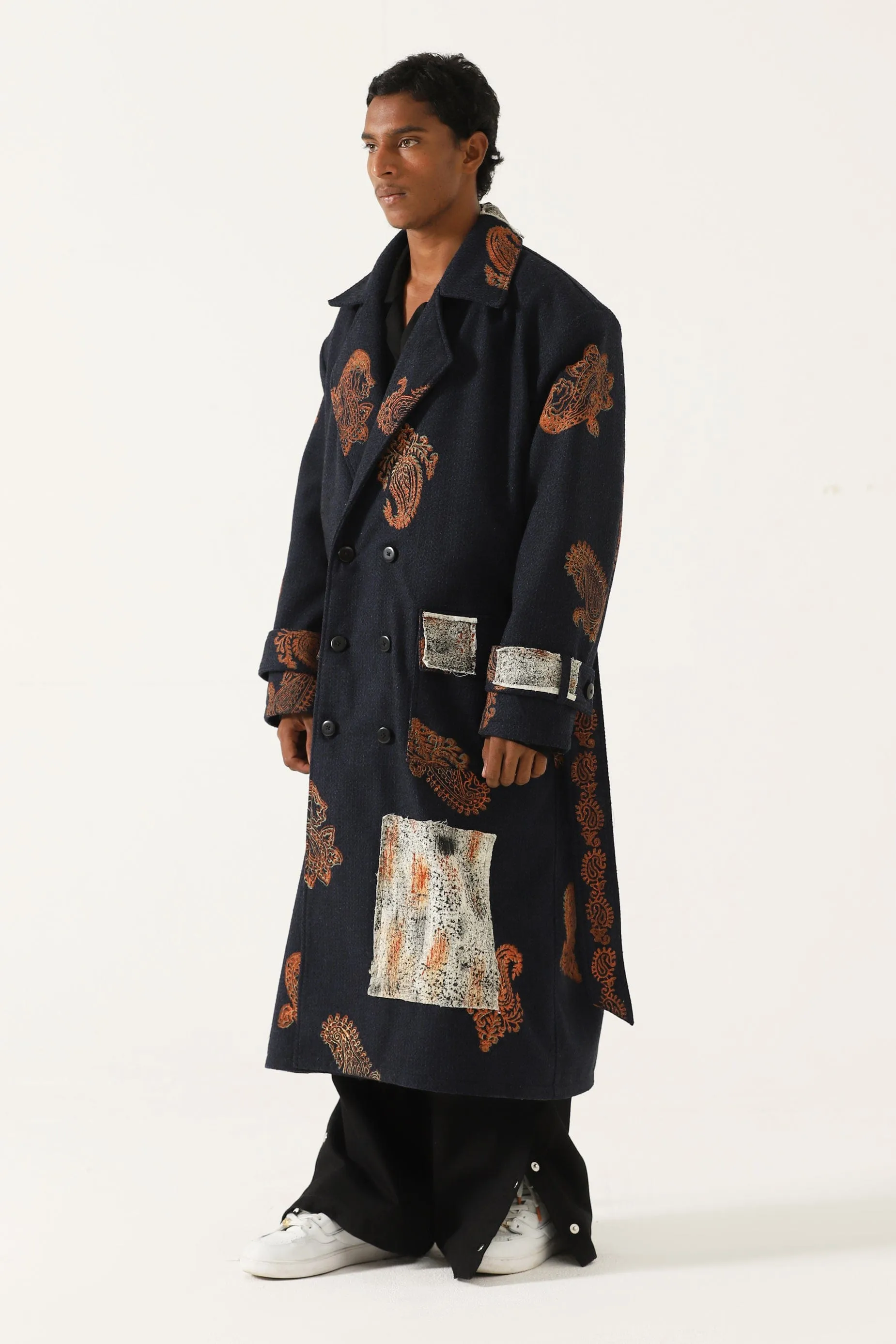 HAND BLCOK PRINT PATCHWORK LONG COAT