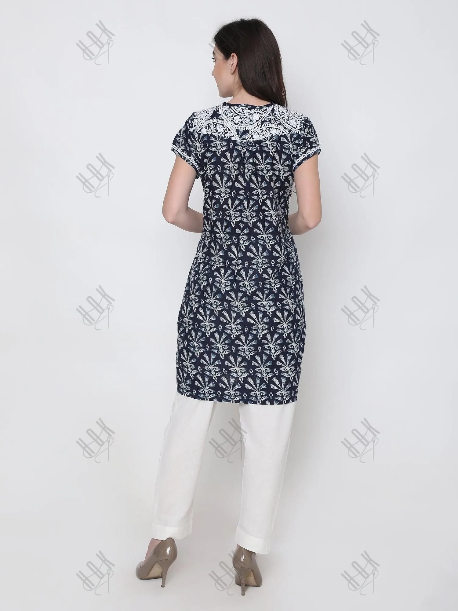 Hand Embroidery Chikankari Tunic for Women