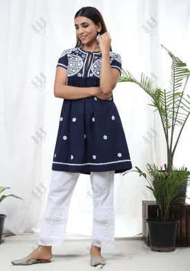 Hand Embroidery Chikankari Tunic for Women