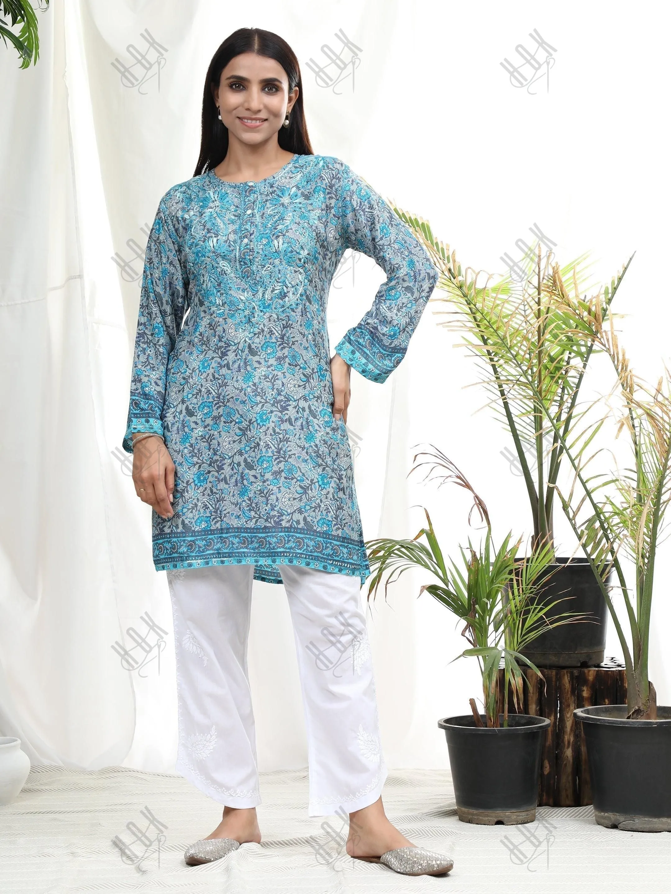 Hand Embroidery Chinakari LongTunic for Women