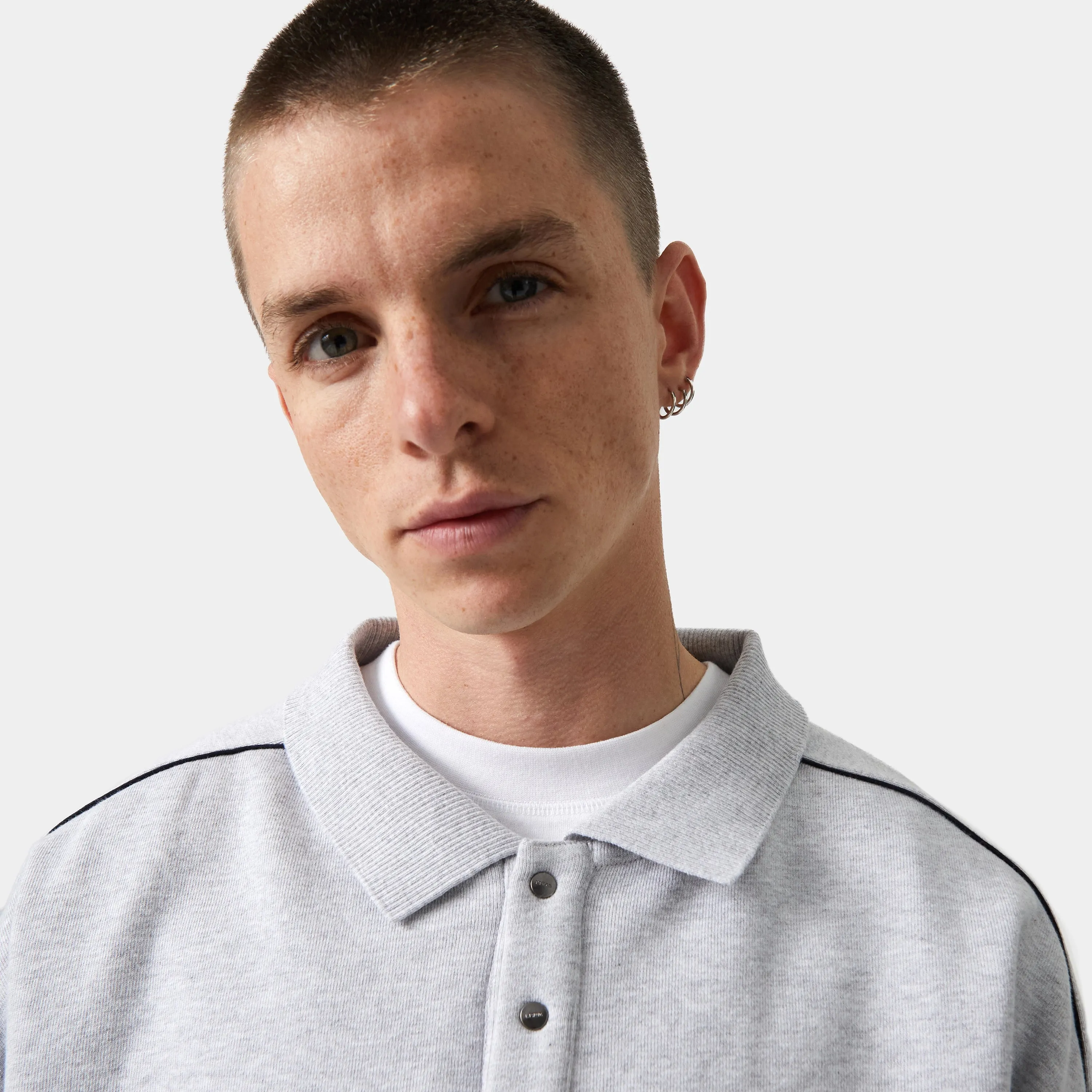 Hectic Heather Grey Polo Sweatshirt