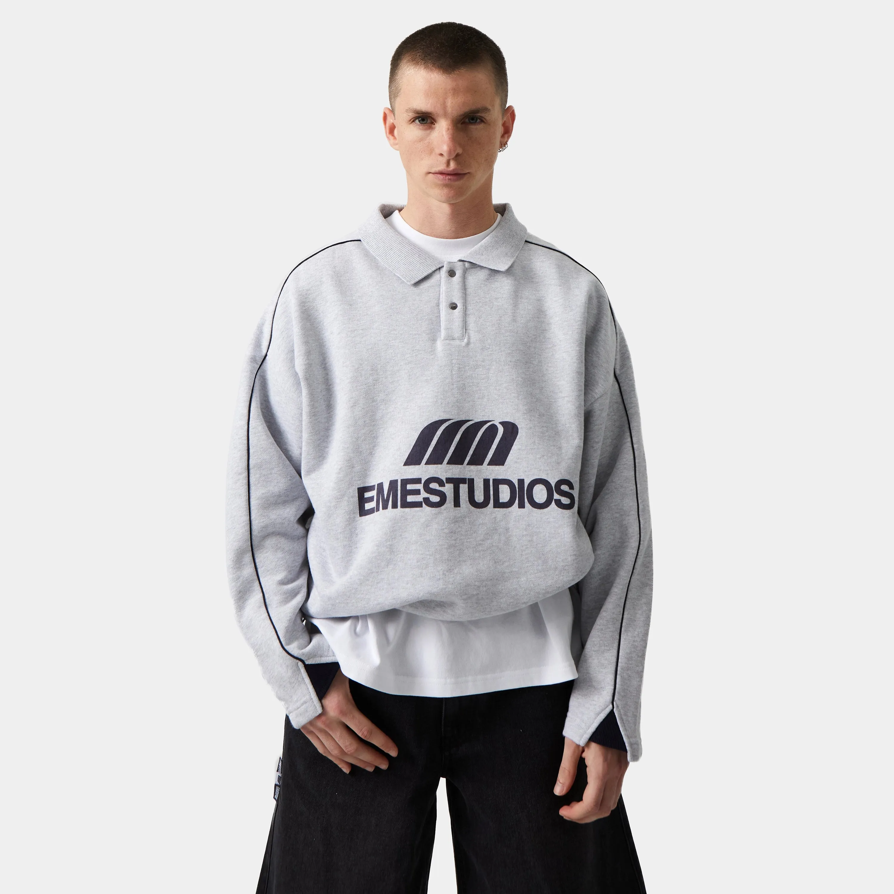 Hectic Heather Grey Polo Sweatshirt