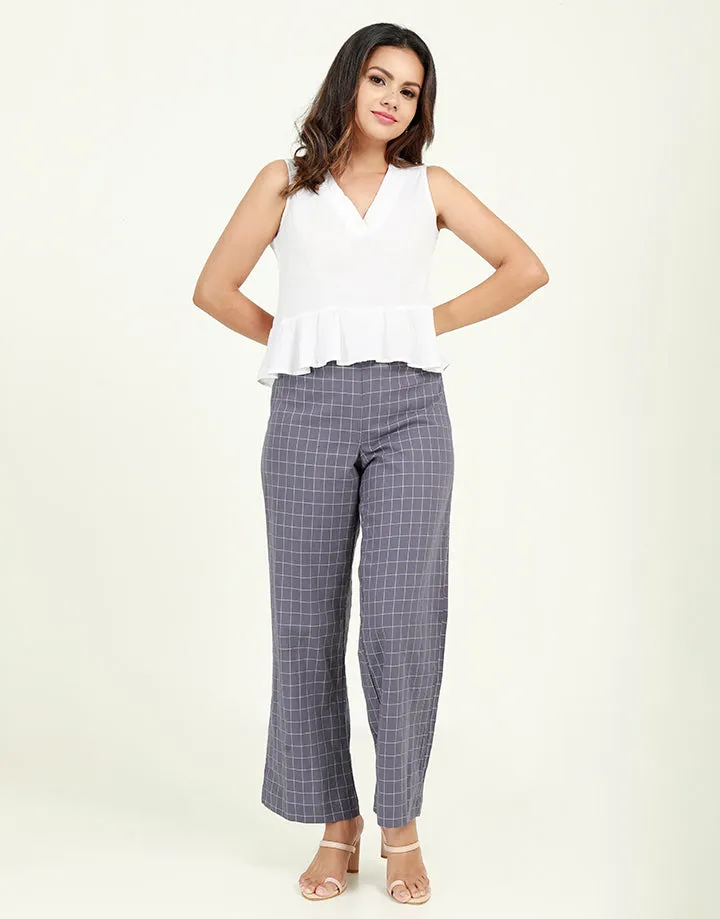 High Waisted Linen Pant in Stripes