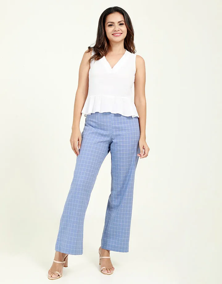 High Waisted Linen Pant in Stripes