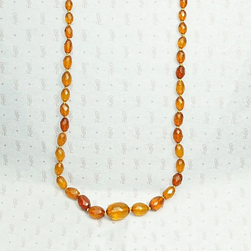 Honey Colored Faceted Amber Bead Necklace