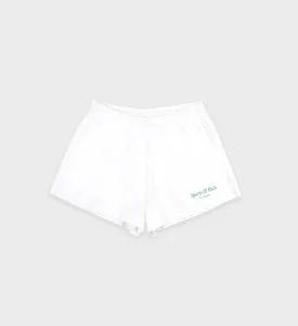 Italic Logo Disco Short - White/Verde