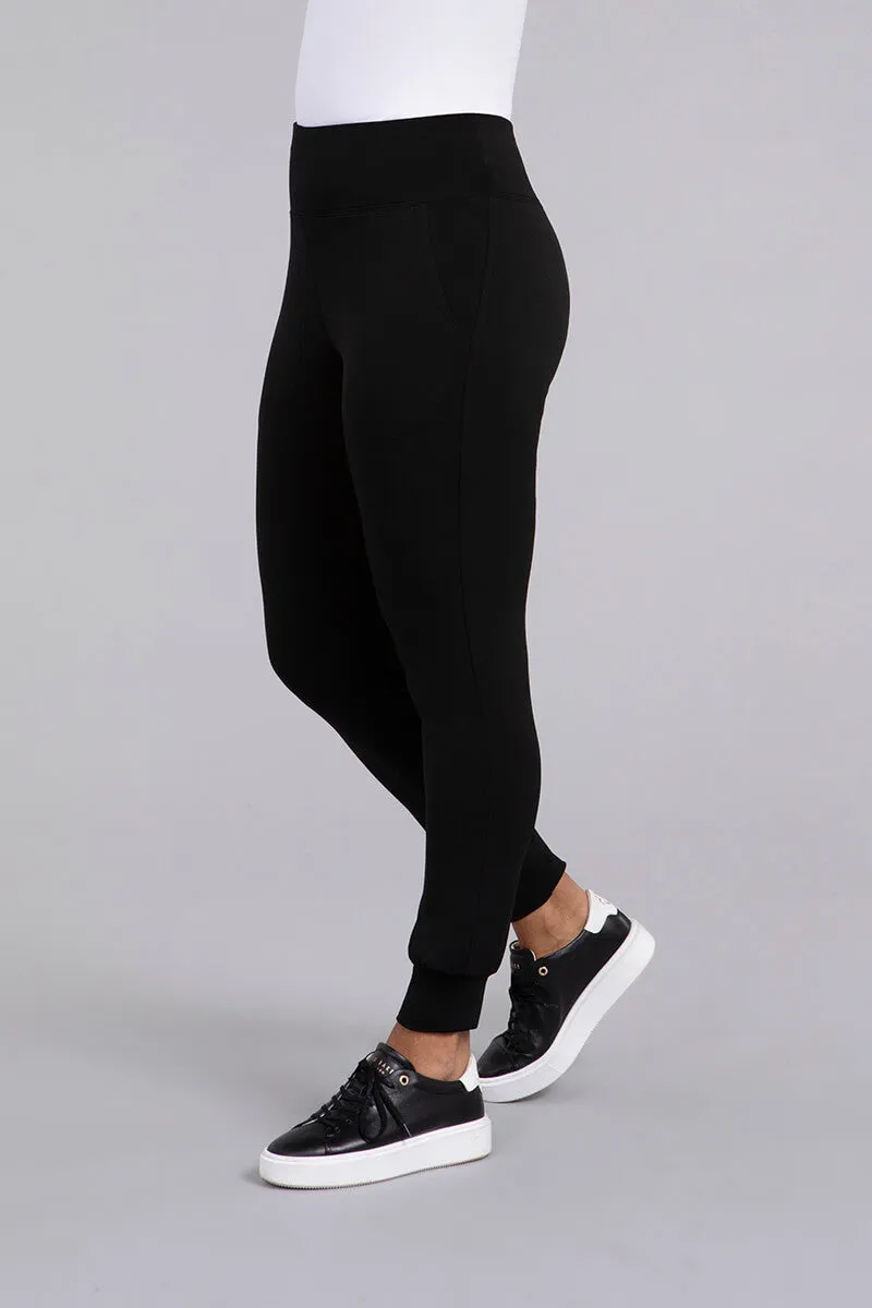 Jersey Fleece Back Jogger Legging | Black