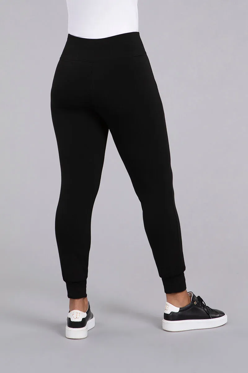 Jersey Fleece Back Jogger Legging | Black