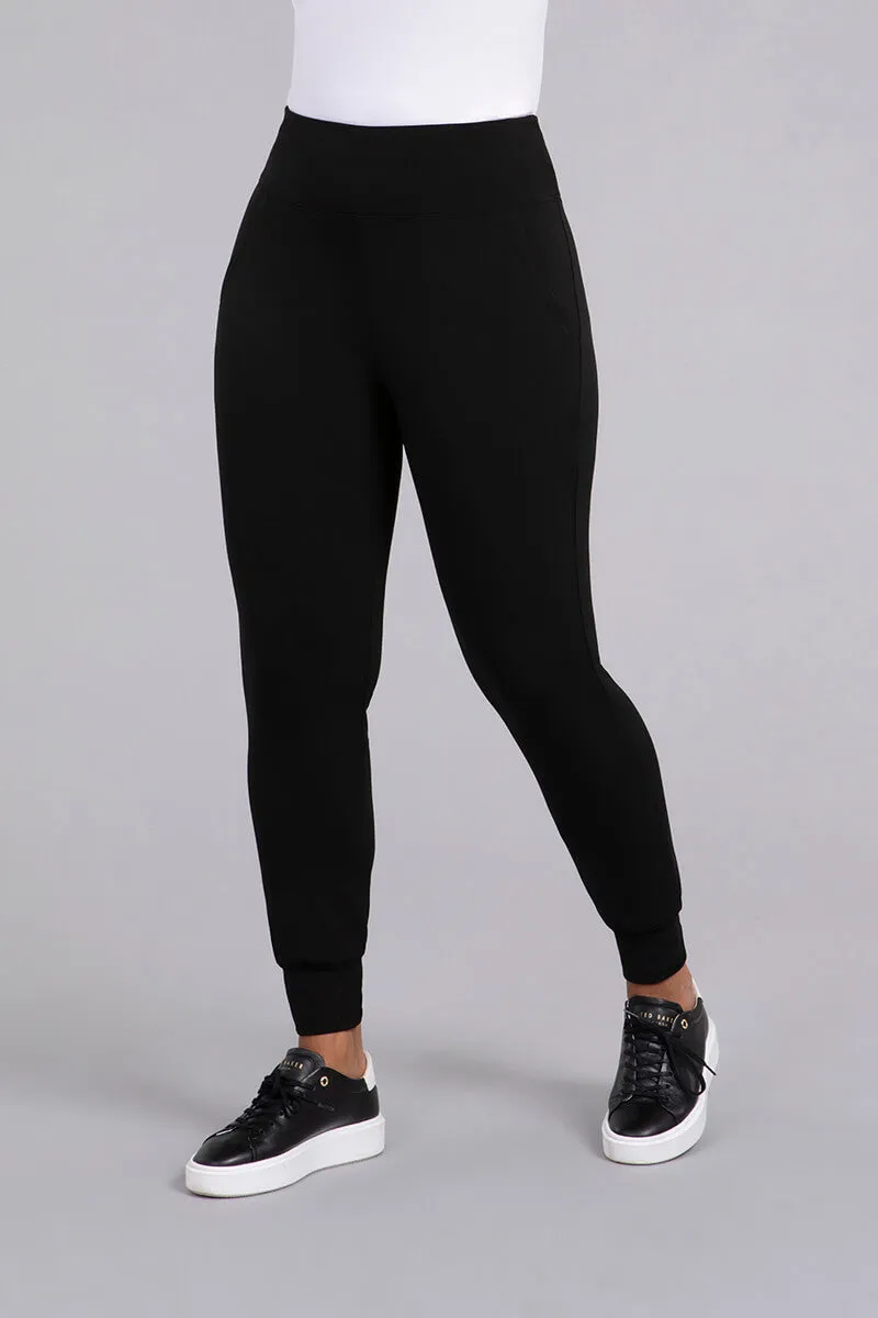 Jersey Fleece Back Jogger Legging | Black