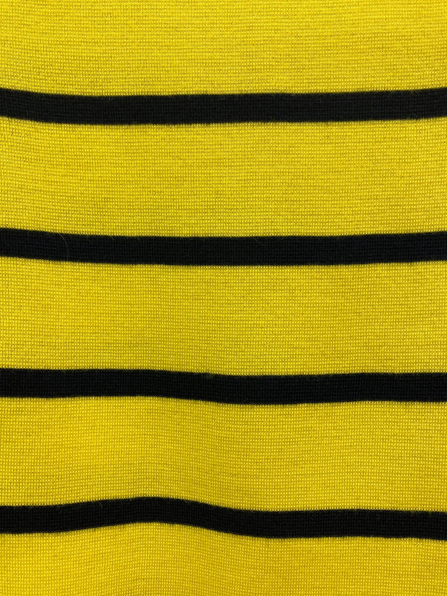 Junko Shimada Part 2 yellow and navy wool stripe mock neck sweater - M S