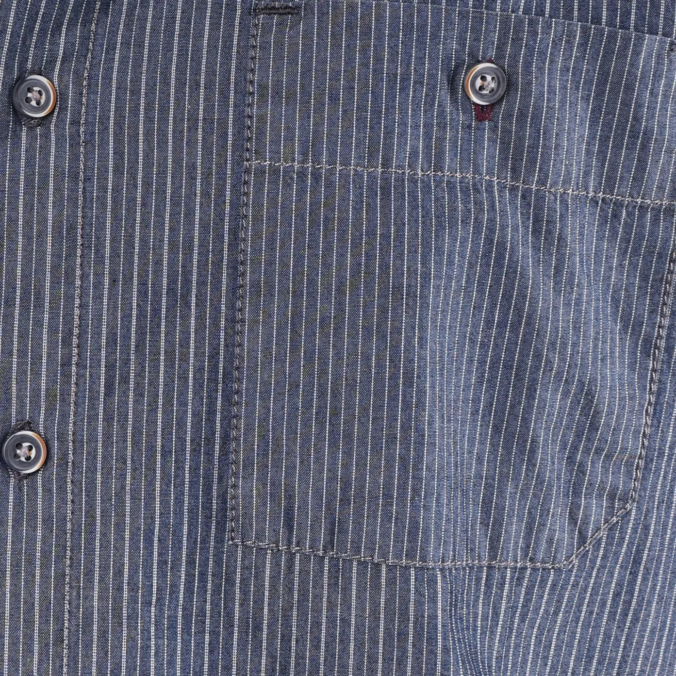 LANGDON | 100% Cotton Indigo Stripe Long Sleeve Shirt