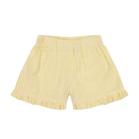 Lee Lee Ruffle Shorts Yellow Seersucker Stripe