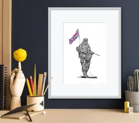 Limited Edition Print ~ Signed by 'The Yomper' Peter Robinson - INDIGO ZULU INK